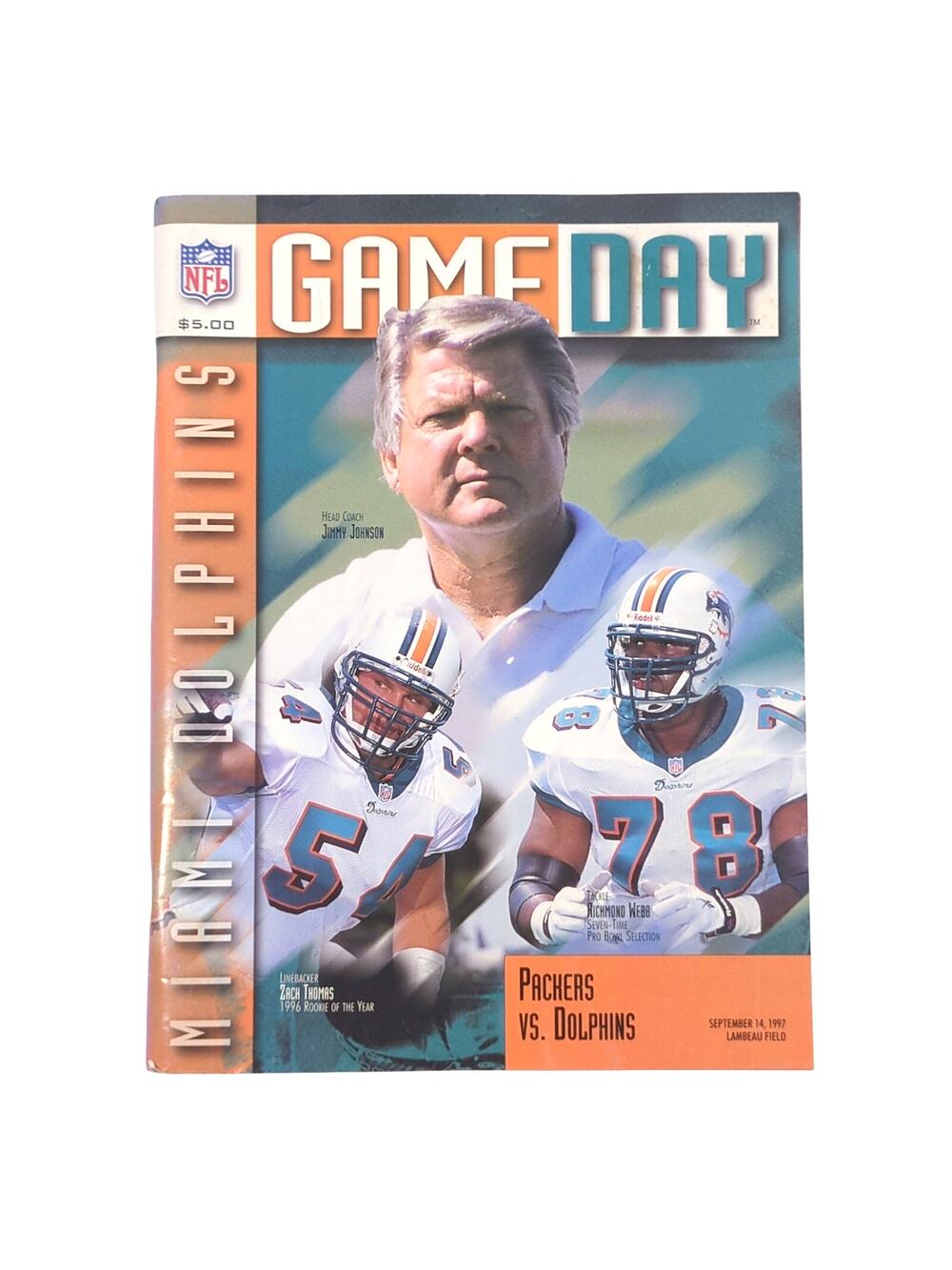 Miami Dolphins vs Green Bay Packers Game Day Program Magazine 1997 Jimmy Johnson